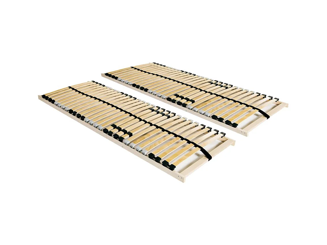 Sommiers cadre à lattes 2 pcs avec 28 lattes 7 zones 80x200 cm WDW38810