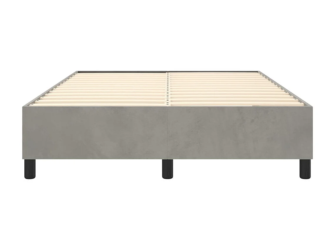 Cama com molas 140x190 cm veludo cinzento-claro PT814205