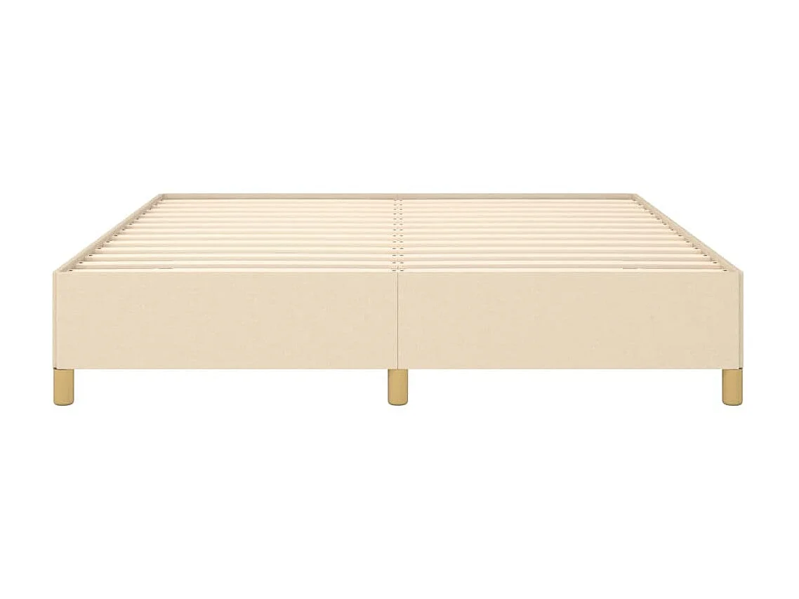 Cama em tecido cor creme 160x200 cm PT458419