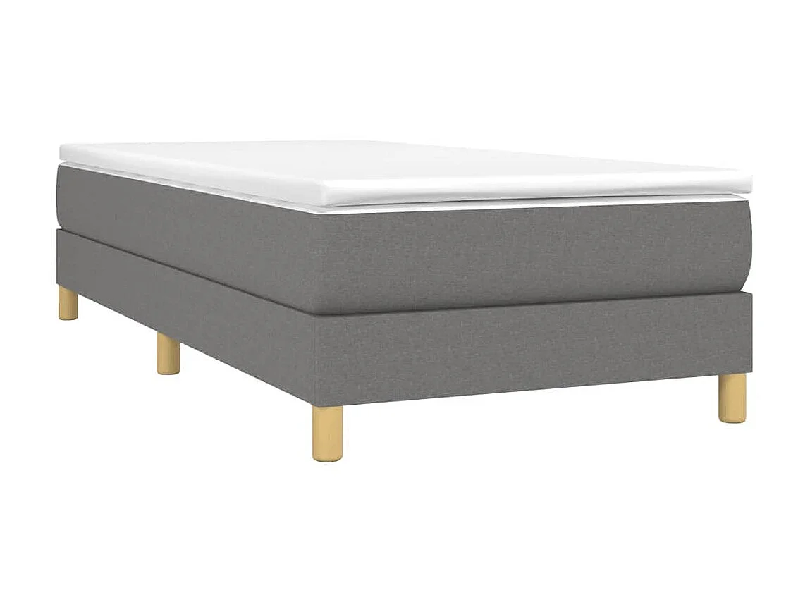 Cama 90x190 cm tecido cinzento-escuro PT403771