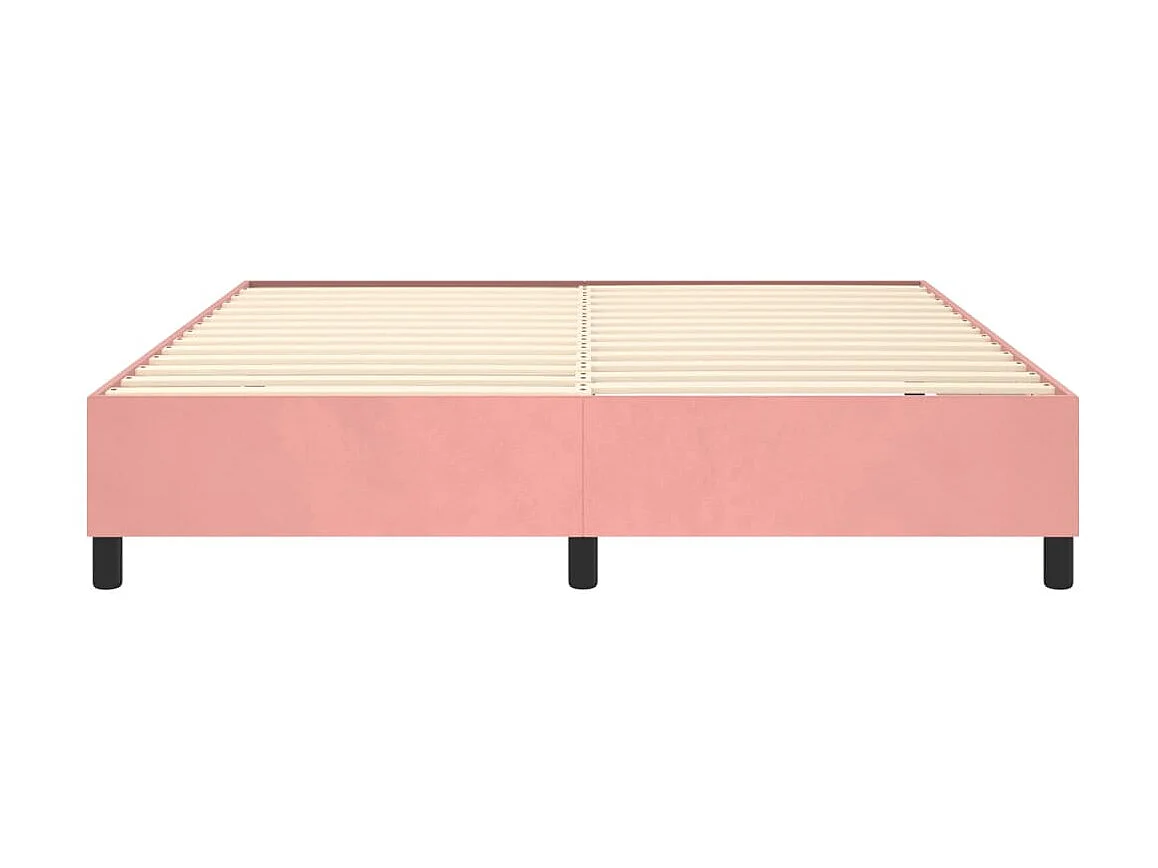 Somier de láminas- 180x200 cm de terciopelo rosa ES91428