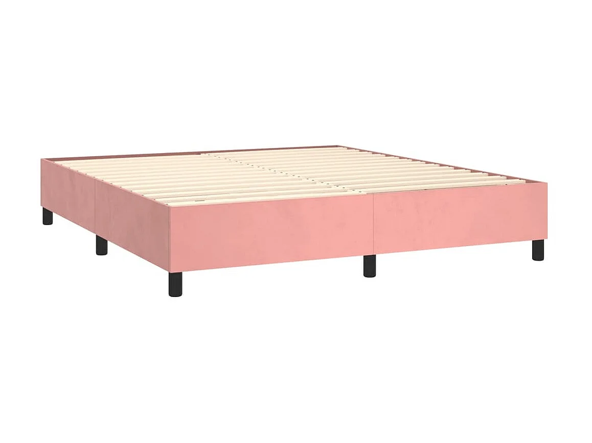 Cama 180x200 cm veludo rosa PT530392