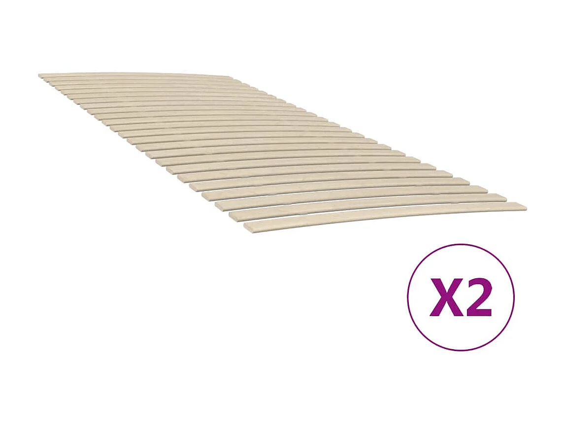 Sommiers cadre à lattes avec 48 lattes 2 pcs 100x200 cm WEW33914