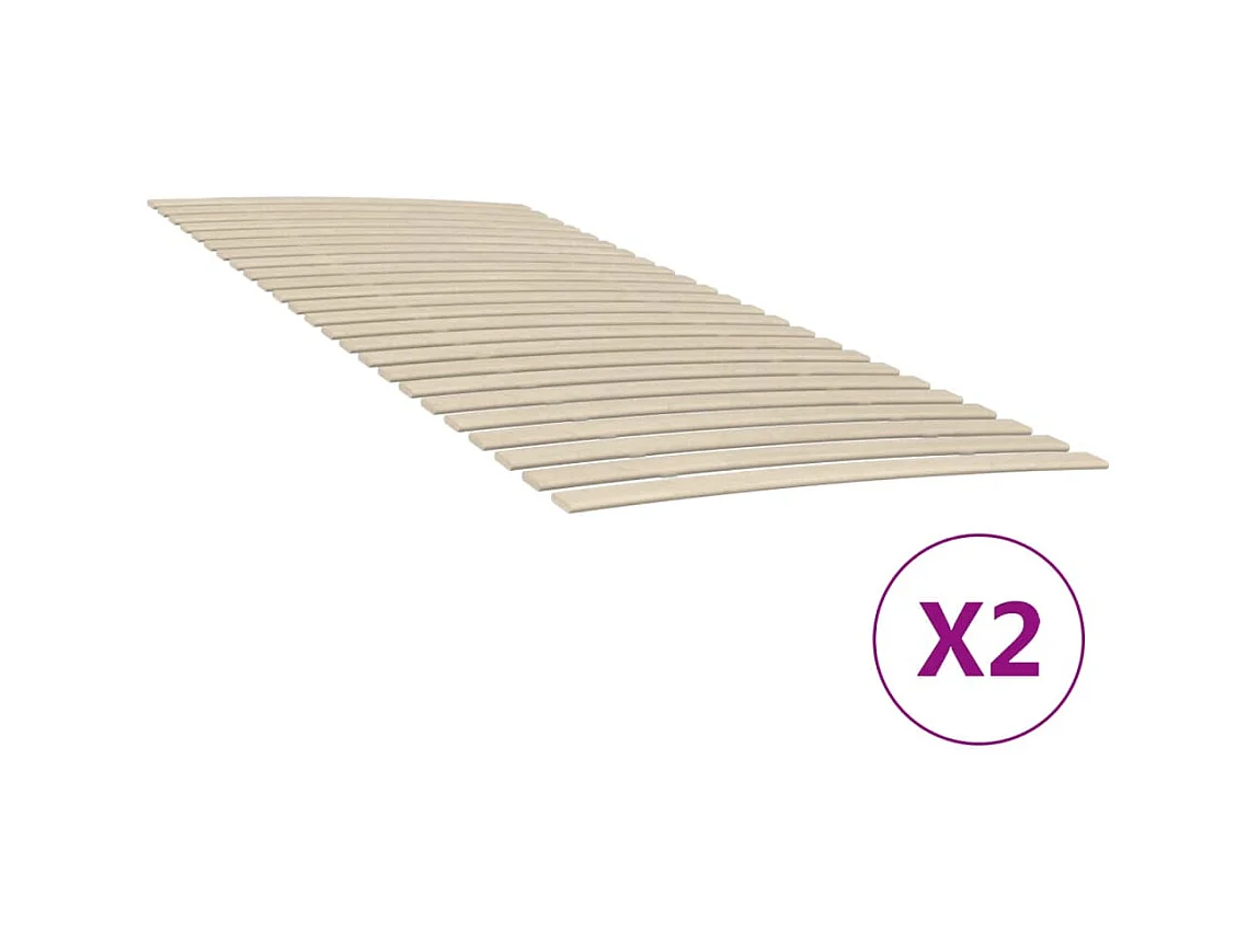 Sommiers cadre à lattes avec 48 lattes 2 pcs 100x200 cm WEW33914