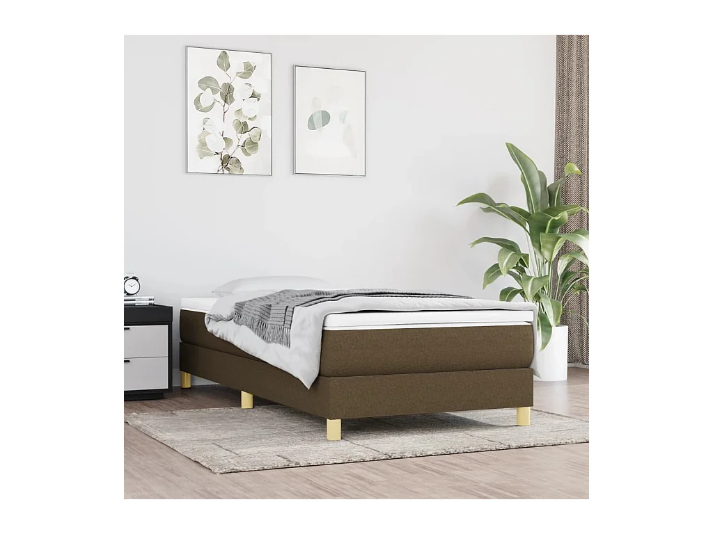 Sommier cadre à lattes de lit Marron foncé 90x190 cm Tissu UOP79124
