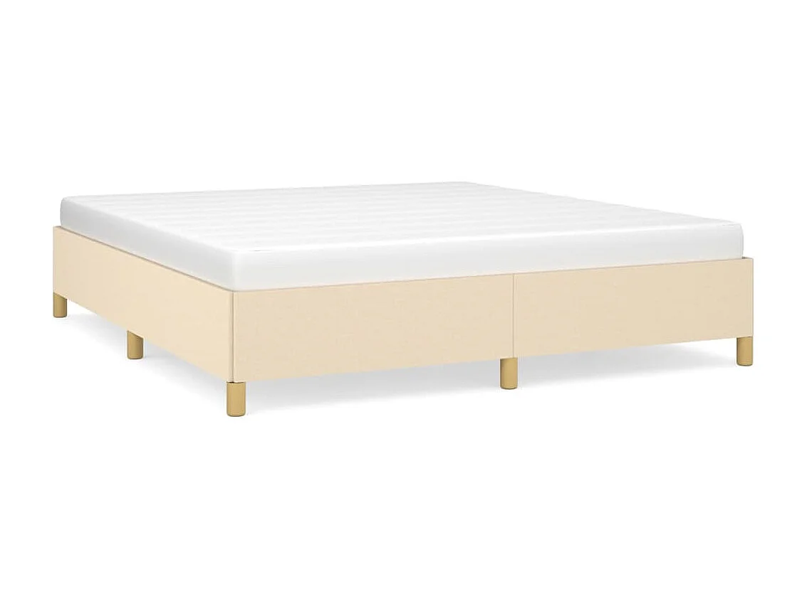 Sommier cadre à lattes de lit Crème 180x200 cm Tissu WEW77486