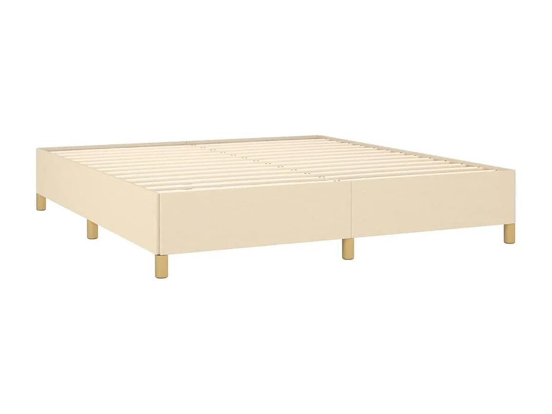 Cama em tecido cor creme 180x200 cm PT387561