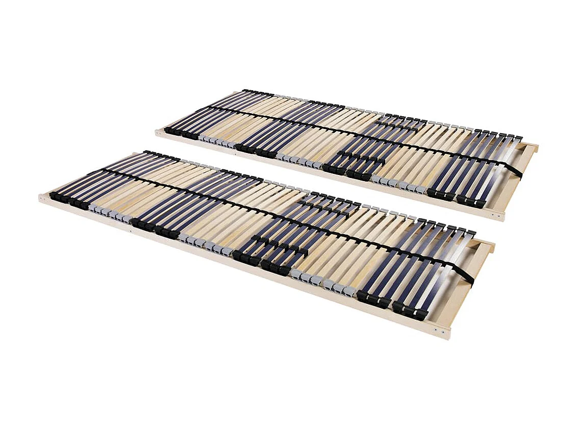 Sommiers cadre à lattes 2 pcs avec 42 lattes 7 zones 70x200 cm  WDW14564