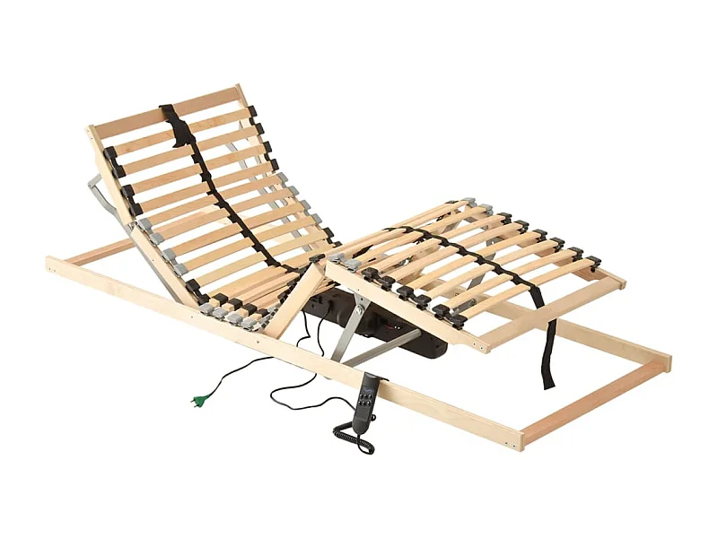 Sommier cadre à lattes électrique avec 28 lattes 7 zones 80x200 cm WDW88556