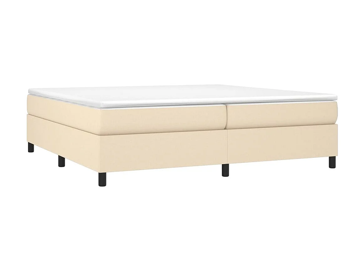 Sommier cadre à lattes de lit Crème 200x200 cm Tissu WEW60096