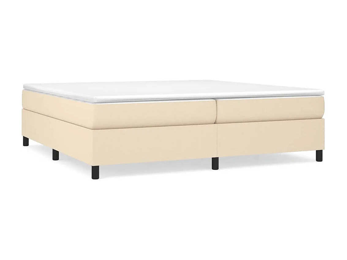 Sommier cadre à lattes de lit Crème 200x200 cm Tissu WEW60096