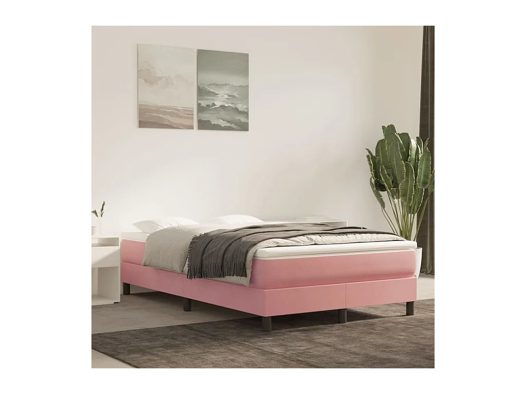 Sommier cadre à lattes de lit Rose 120x200 cm Velours WEW82568