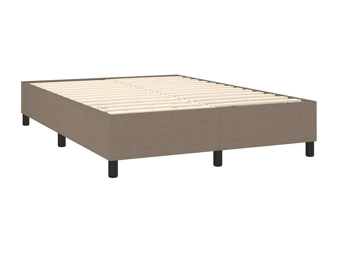 Cama com molas 140x200 cm tecido cinza-acastanhado PT225115