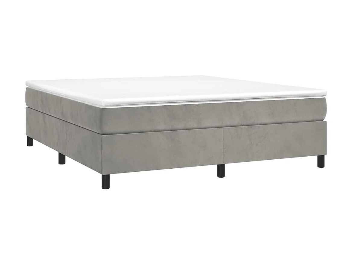 Cama 200x200 cm veludo cinzento-claro PT430031