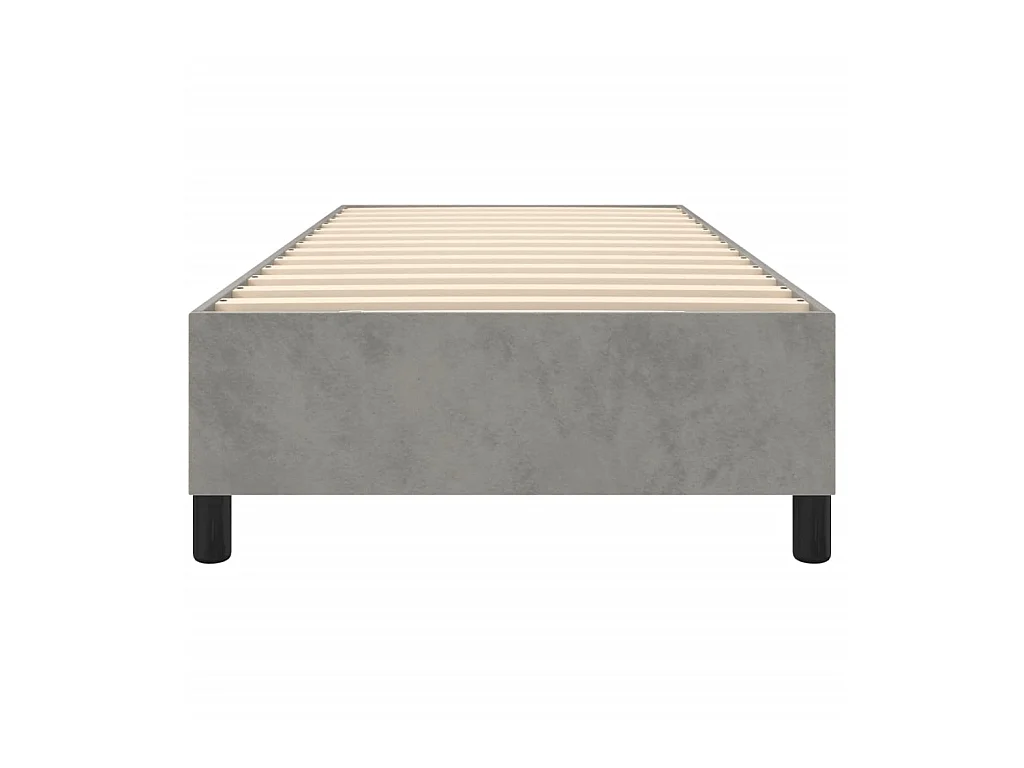 Somier de láminas- 90x190 cm de terciopelo gris claro ES71358