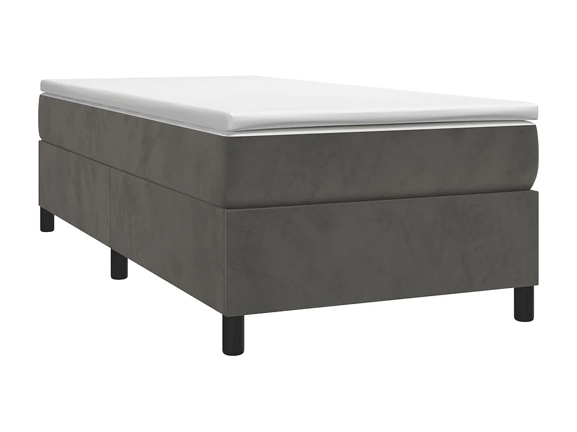 Cama 100x200 cm veludo cinzento-escuro PT699782