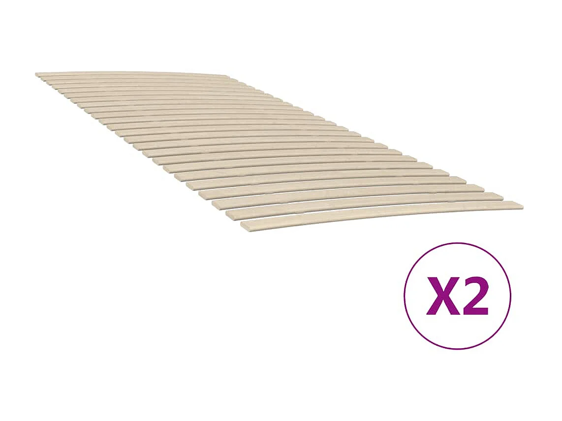 Sommiers cadre à lattes avec 48 lattes 2 pcs 90x200 cm WEW72984