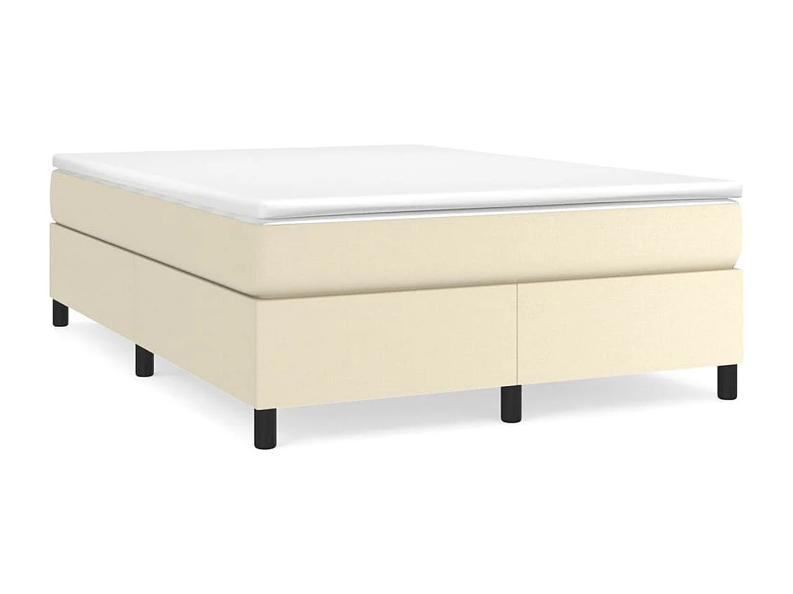 Cama com molas 140x200 cm couro artificial cor crème PT178975