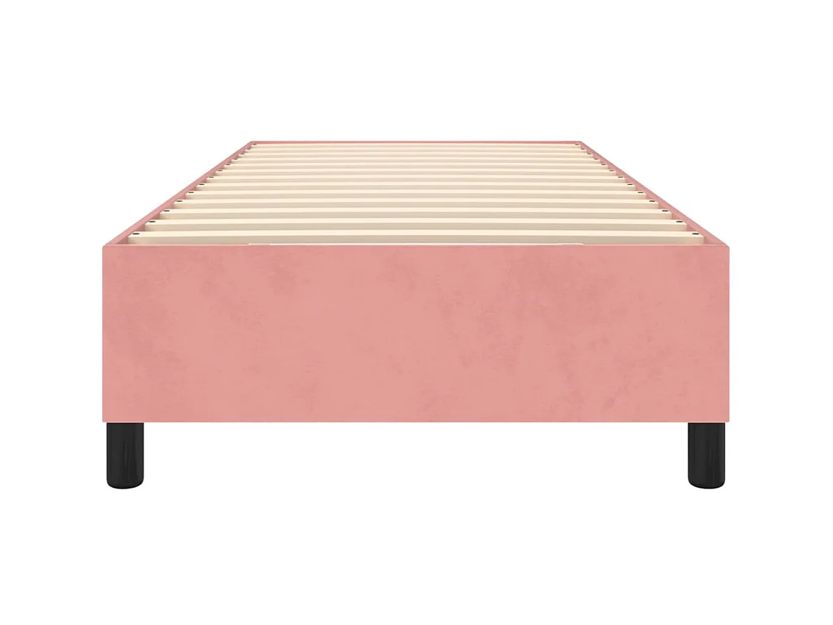Estructura de cama de terciopelo rosa 90x190 cm ES981706