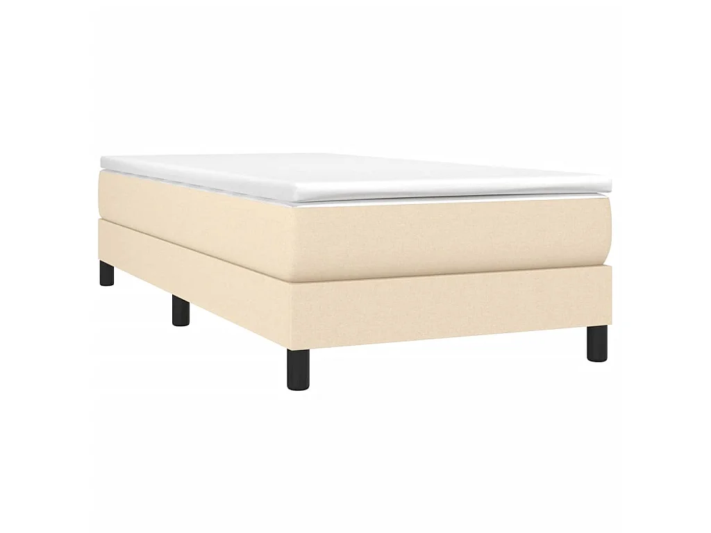 Cama 90x200 cm tecido cor creme PT379837