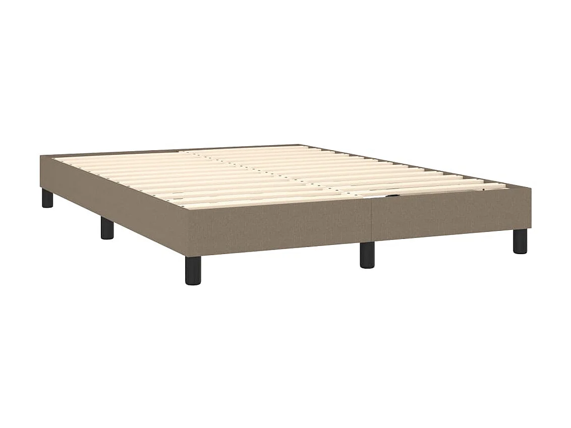 Cama com molas 140x200 cm tecido cinza-acastanhado PT934995