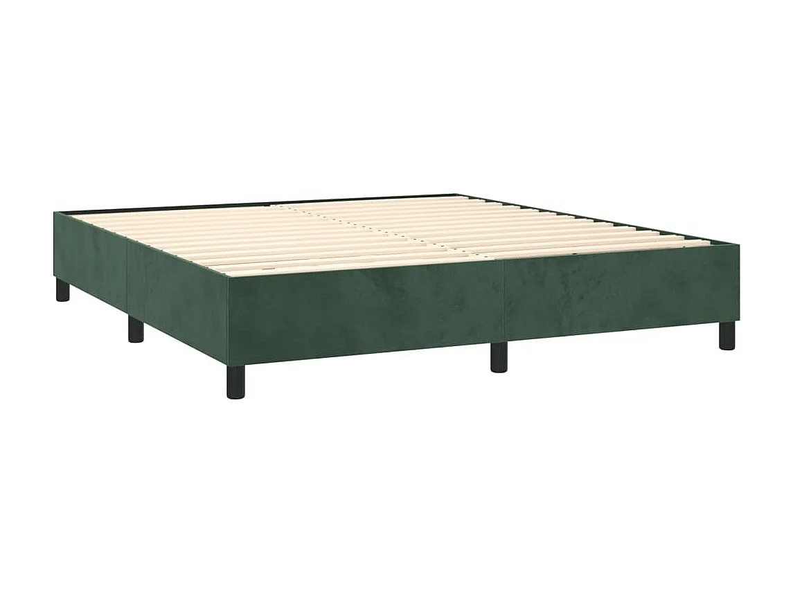 Sommier cadre à lattes de lit Vert foncé 160x200 cm Velours WEW75653