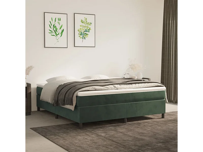 Boxspringbett,Bett für Schlafzimmer Dunkelgrün 160x200 cm Samt -CFW52488