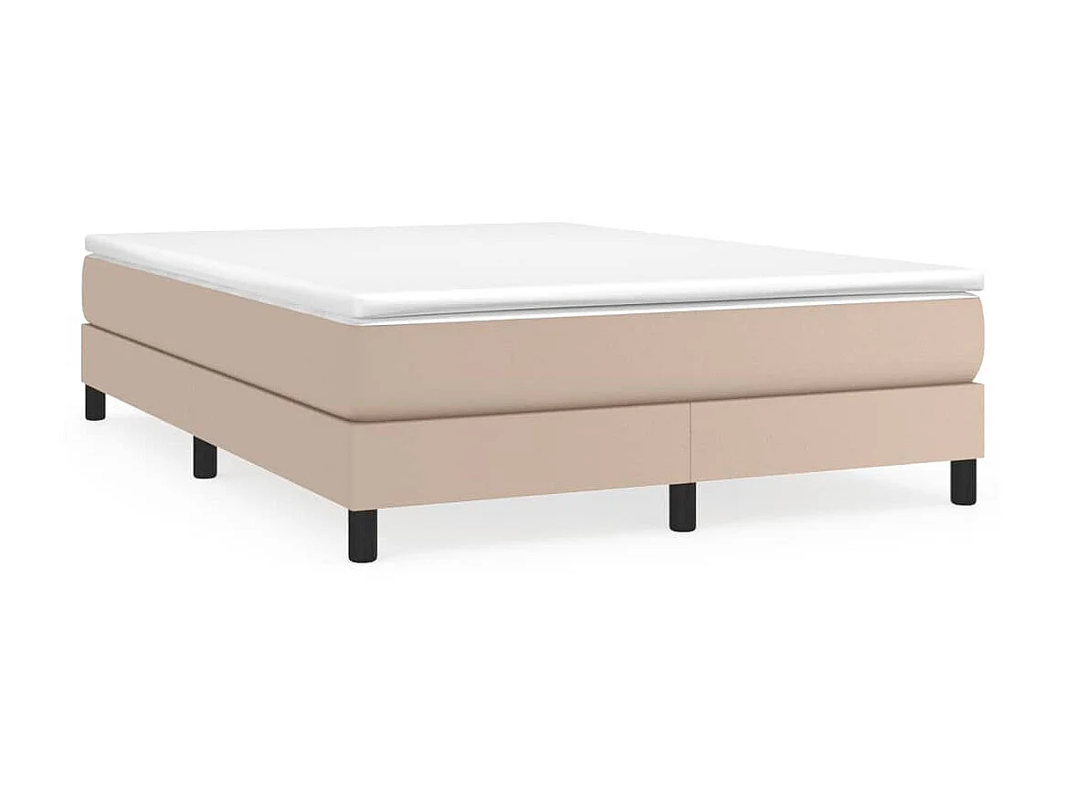 Cama 140x200 cm couro artificial cappuccino PT645482