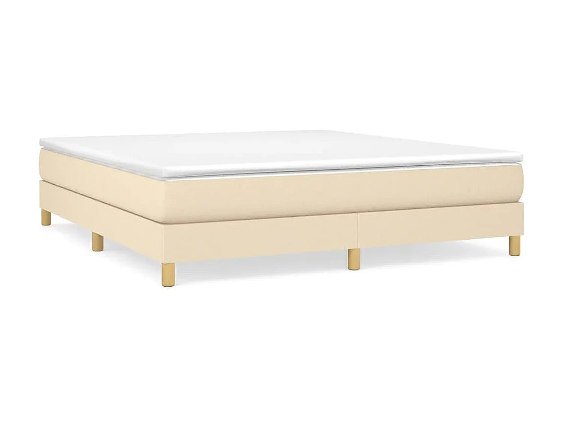 Somier de láminas- 160x200 cm de tela color crema ES19830