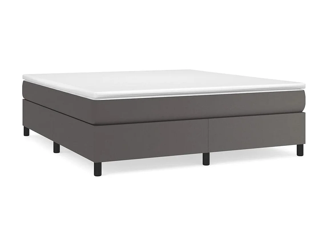 Cama 180x200 cm couro artificial cinzento PT767765