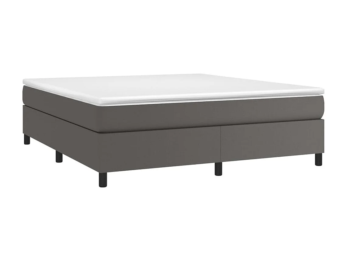 Cama 180x200 cm couro artificial cinzento PT767765