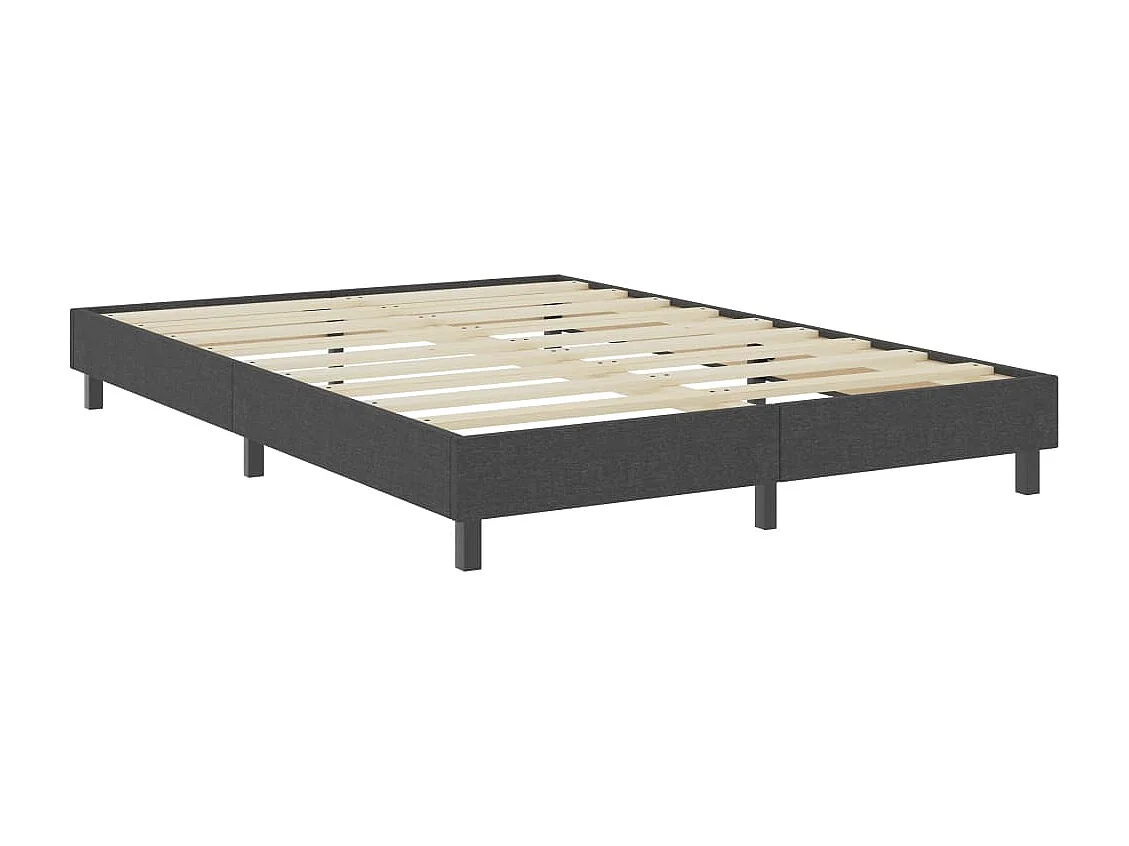 Somier de láminas- 140x200 cm Box Spring tela gris ES87689
