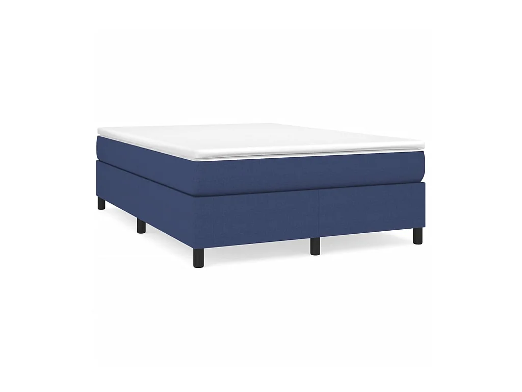 Sommier cadre à lattes de lit Bleu 140x190 cm Tissu WEW50493