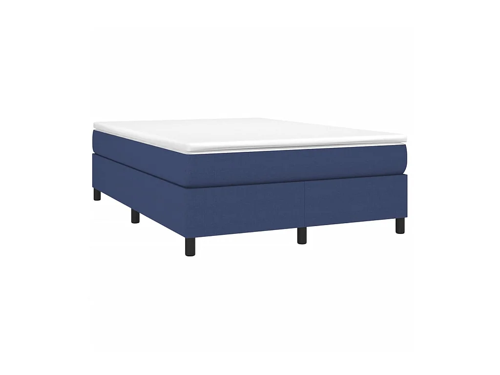 Sommier cadre à lattes de lit Bleu 140x190 cm Tissu WEW50493