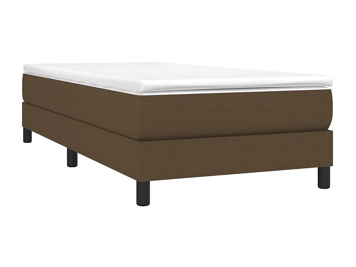 Cama 90x190 cm tecido castanho-escuro PT432115