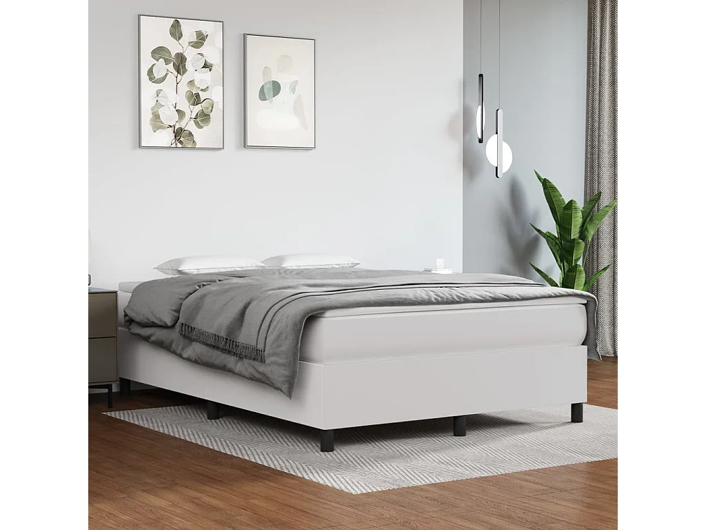 Cama 140x190 cm couro artificial branco PT552803