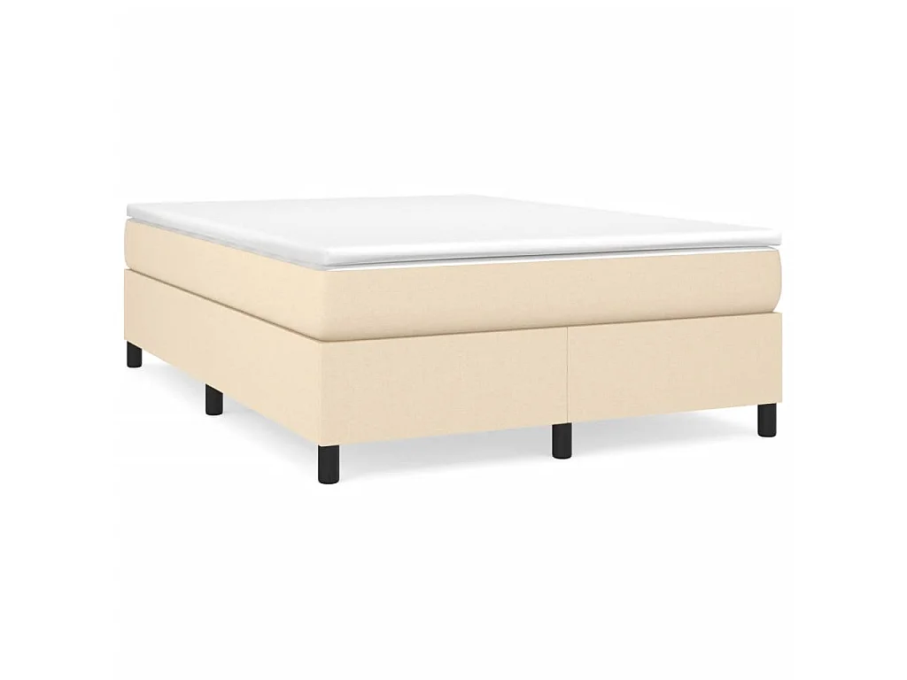 Cama em tecido cor creme 140x200 cm PT599380