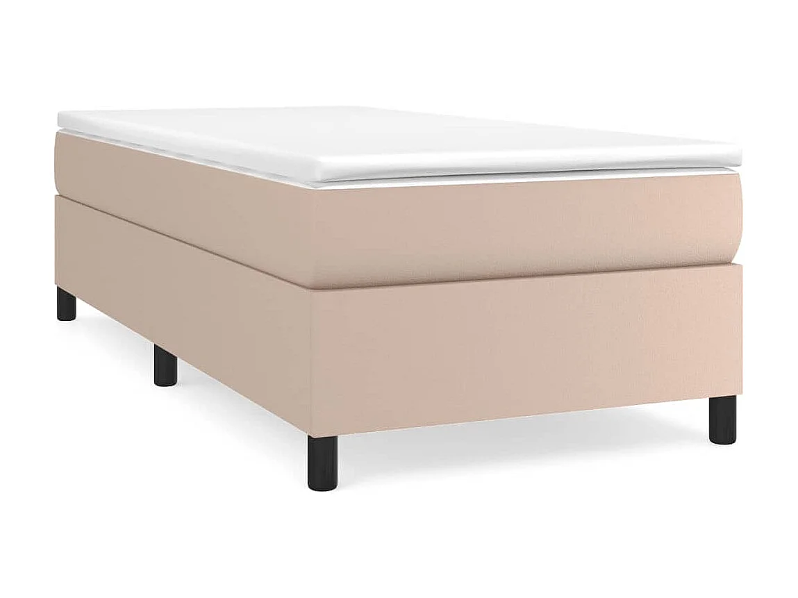 Cama 90x190 cm couro artificial cappuccino PT742142