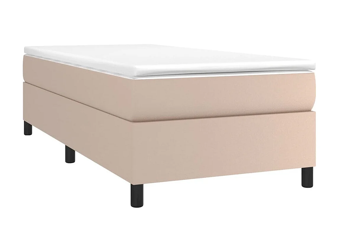 Cama 90x190 cm couro artificial cappuccino PT742142