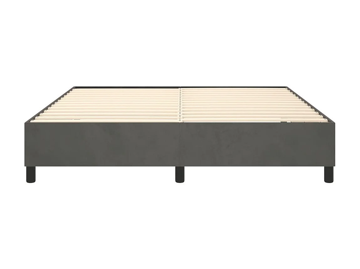Somier de láminas- 200x200 cm de terciopelo gris oscuro ES35571