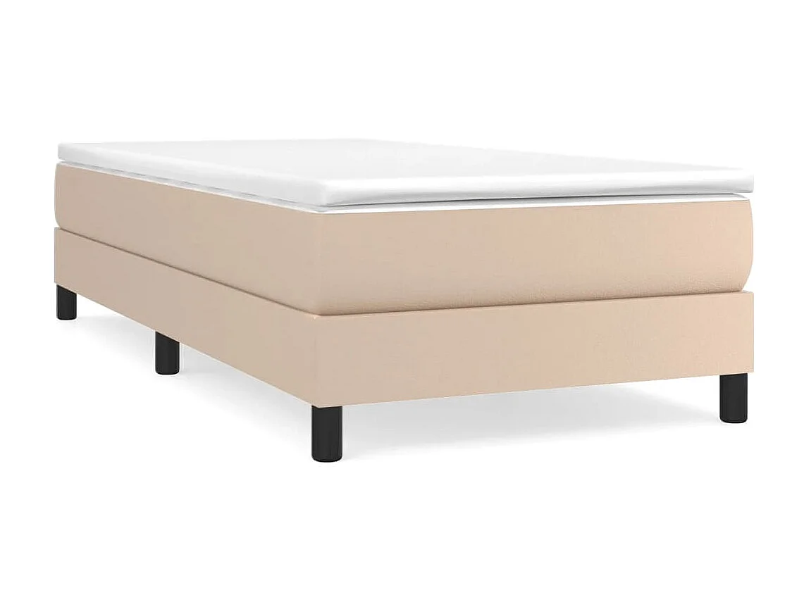Cama 90x200 cm couro artificial cappuccino PT844642