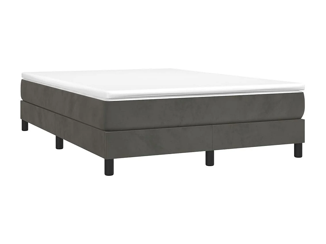 Cama 140x190 cm veludo cinzento-escuro PT427716