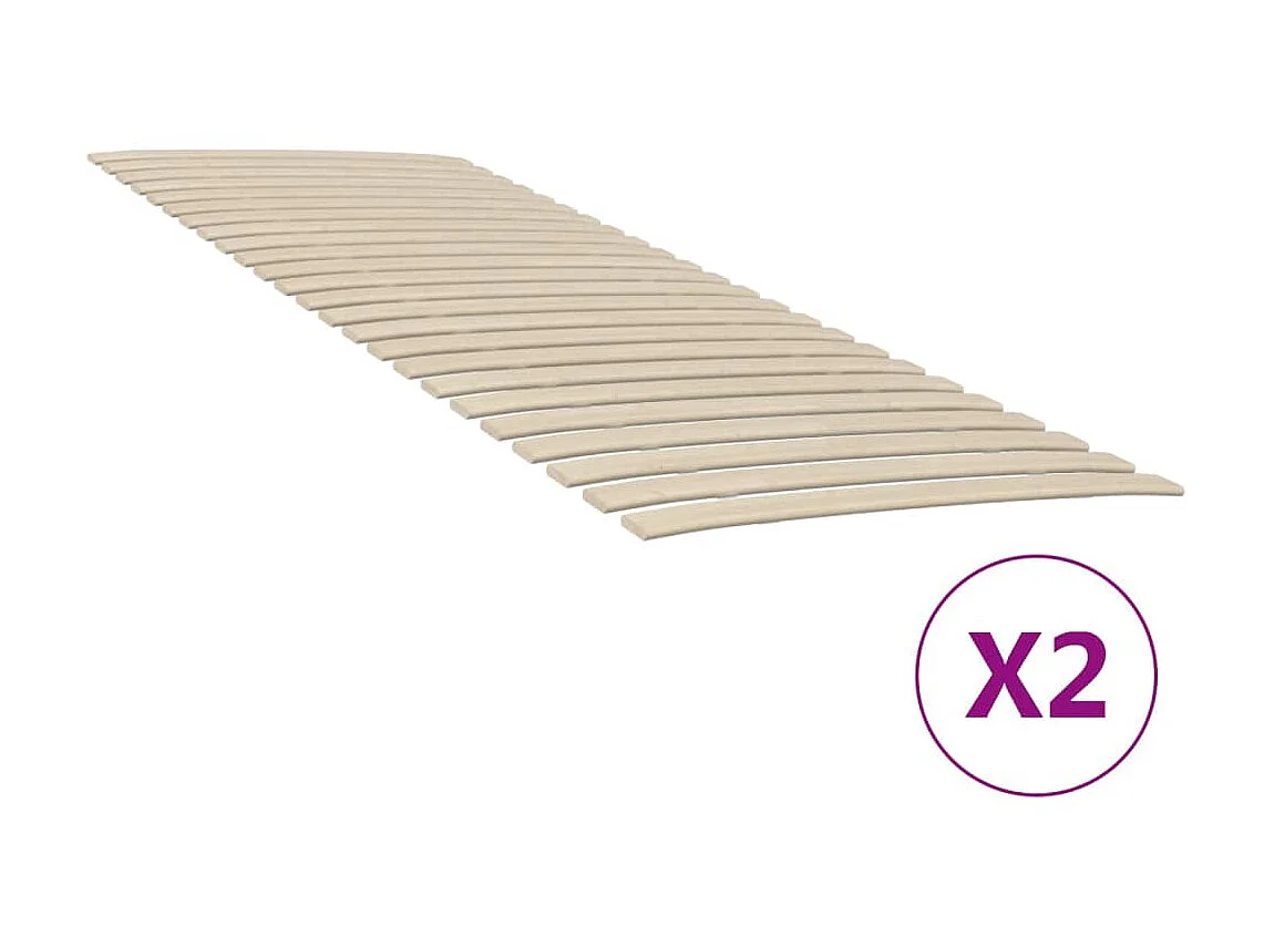 Lattenbodems 2 st met 48 latten 80x200 cm NL134920