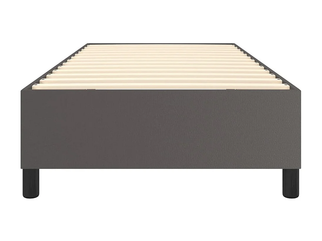 Cama 100x200 cm couro artificial cinzento PT429195