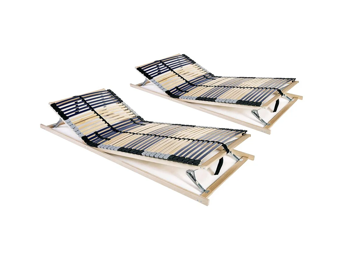 Sommiers cadre à lattes 2 pcs avec 42 lattes 7 zones 80x200 cm  WDW18794