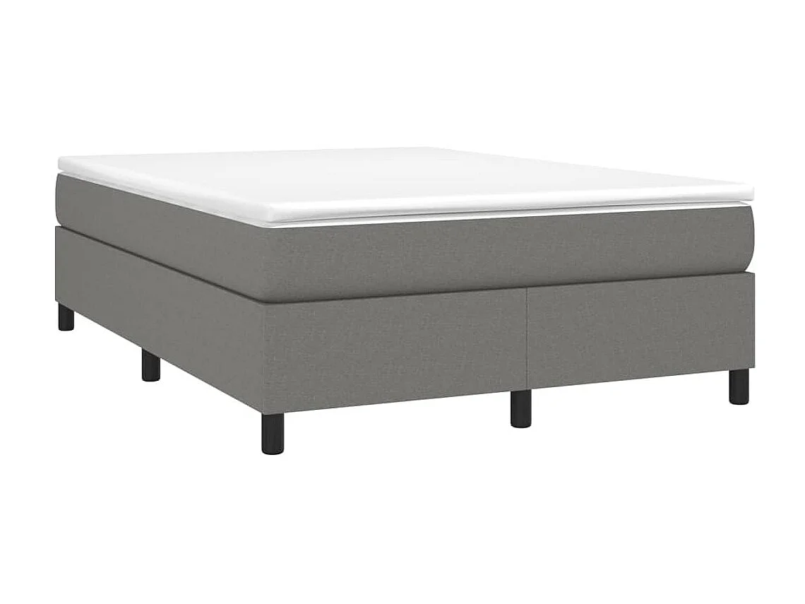 Cama 140x190 cm tecido cinzento-escuro PT454778