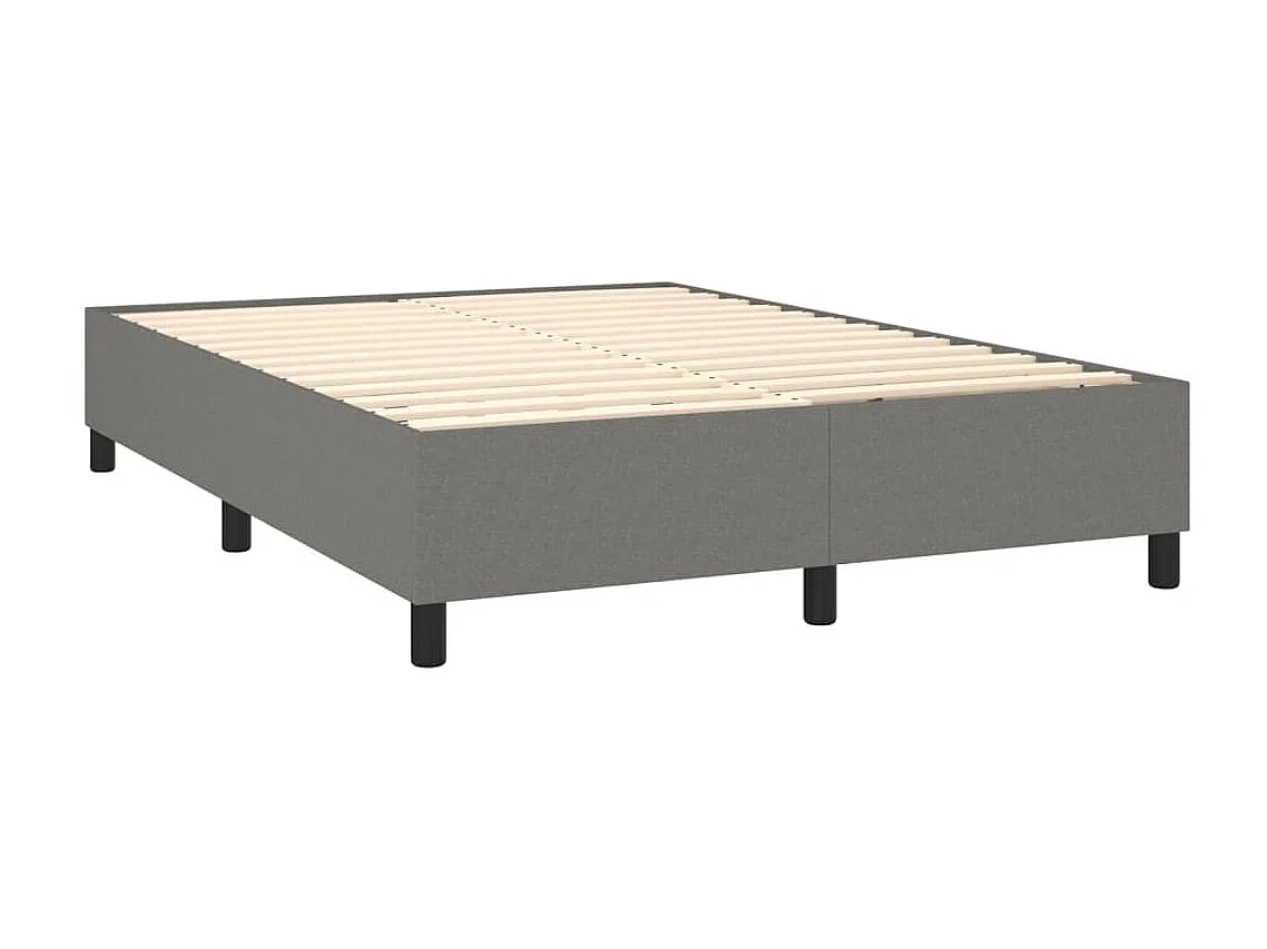 Cama 140x190 cm tecido cinzento-escuro PT454778