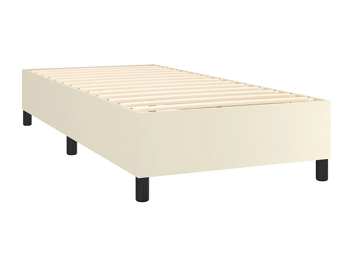 Somier de láminas- 90x190 cm cuero sintético color crema ES66484