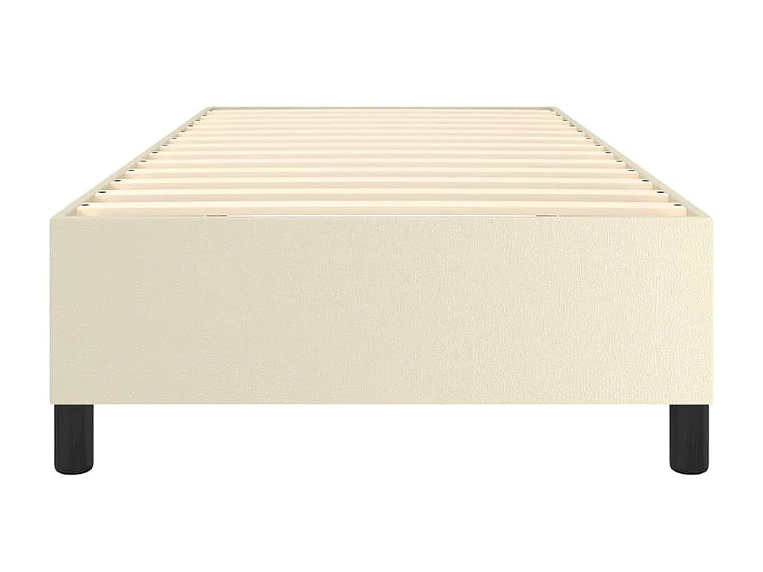 Somier de láminas- 90x190 cm cuero sintético color crema ES66484