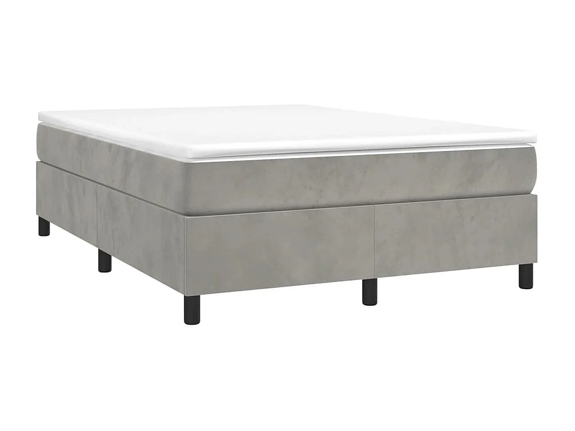 Cama 140x200 cm veludo cinzento-claro PT119348